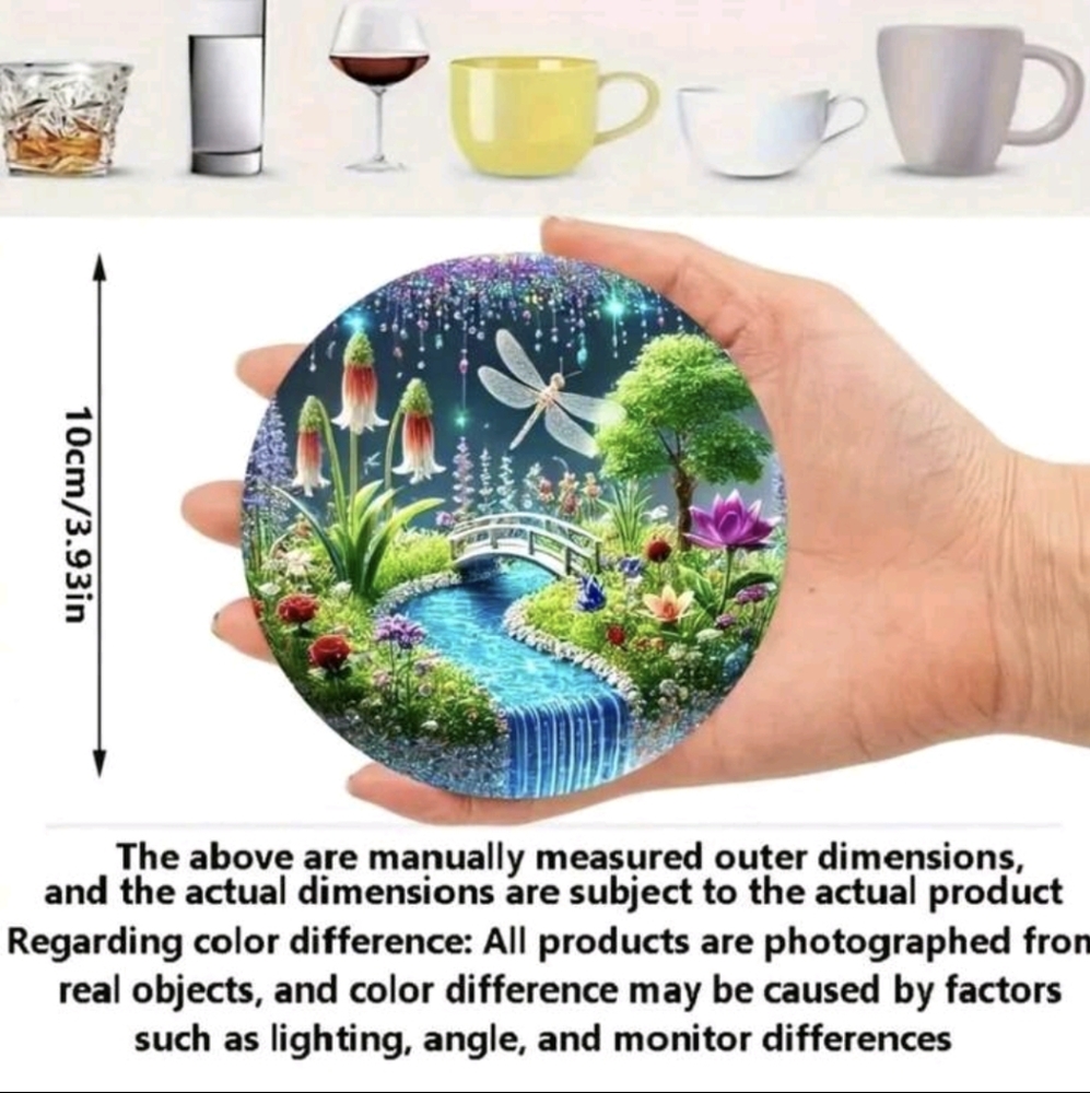 Nature-Themed Wood Coasters Set Of 6 - Picture 3 of 4